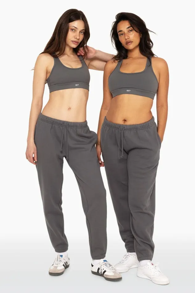 SET ACTIVE Bottoms HEAVYWEIGHT SWEATS DRAWSTRING SWEATPANTS 8211 GRAPHITE 8211 Women
