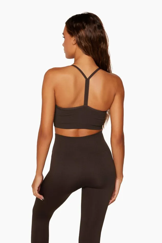 SET ACTIVE Bras Tops SCULPTFLEX POWER RIBBED V BRA 8211 ESPRESSO 8211 Women