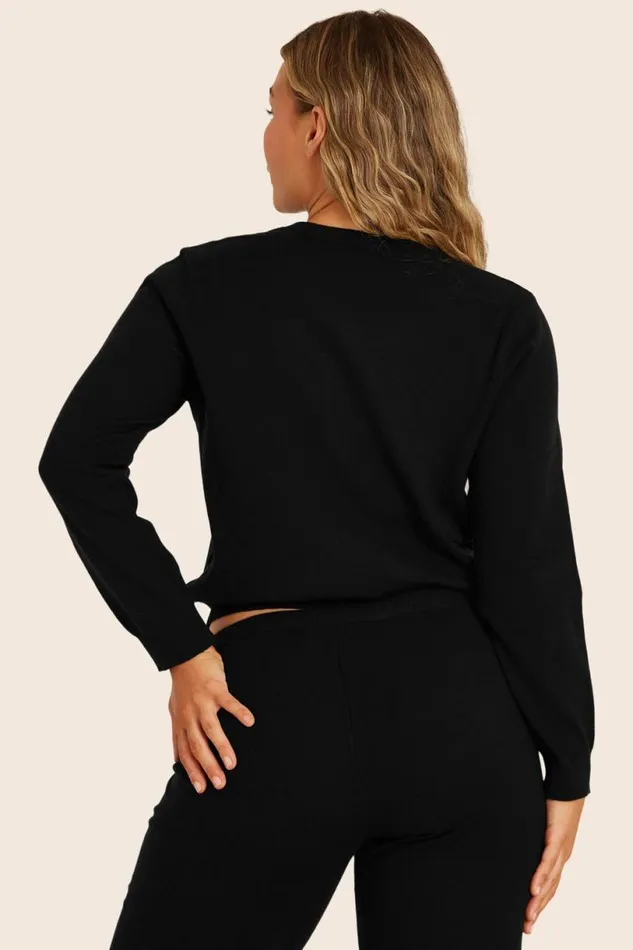 SET ACTIVE Sweaters Knitwear FLAT KNIT EVERYDAY CARDIGAN 8211 ONYX 8211 Women