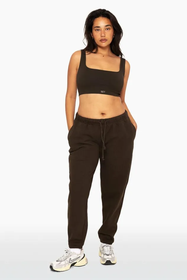 SET ACTIVE Sweats HEAVYWEIGHT SWEATS DRAWSTRING SWEATPANTS 8211 ESPRESSO 8211 Women