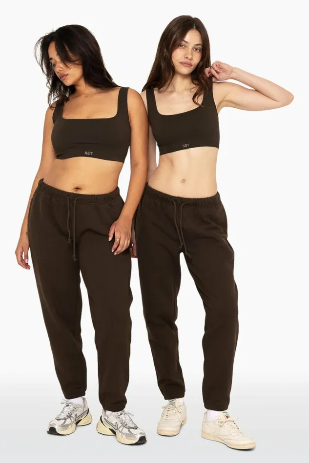 SET ACTIVE Sweats HEAVYWEIGHT SWEATS DRAWSTRING SWEATPANTS 8211 ESPRESSO 8211 Women