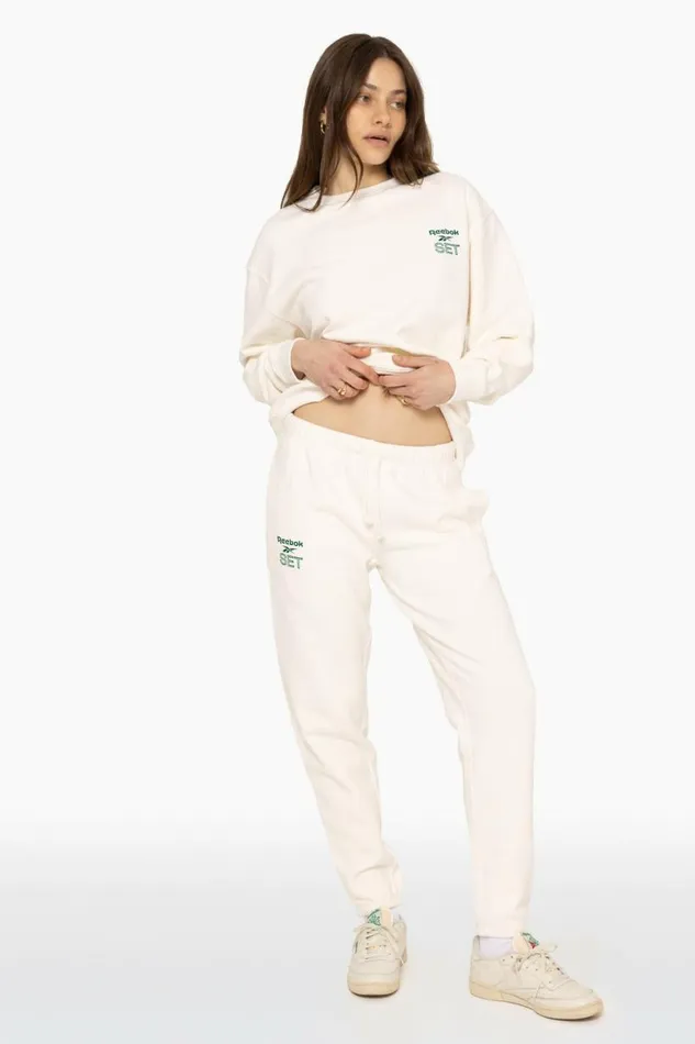 SET ACTIVE Sweats HEAVYWEIGHT SWEATS REEBOK X SET DRAWSTRING SWEATPANTS 8211 BLANC 8211 Women