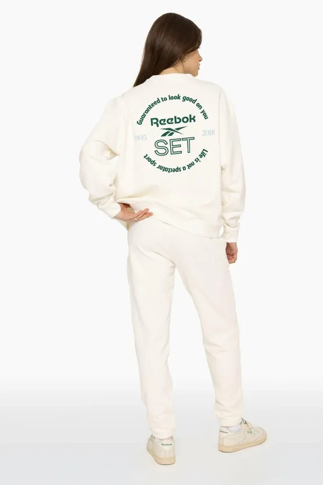 SET ACTIVE Sweats HEAVYWEIGHT SWEATS REEBOK X SET DRAWSTRING SWEATPANTS 8211 BLANC 8211 Women