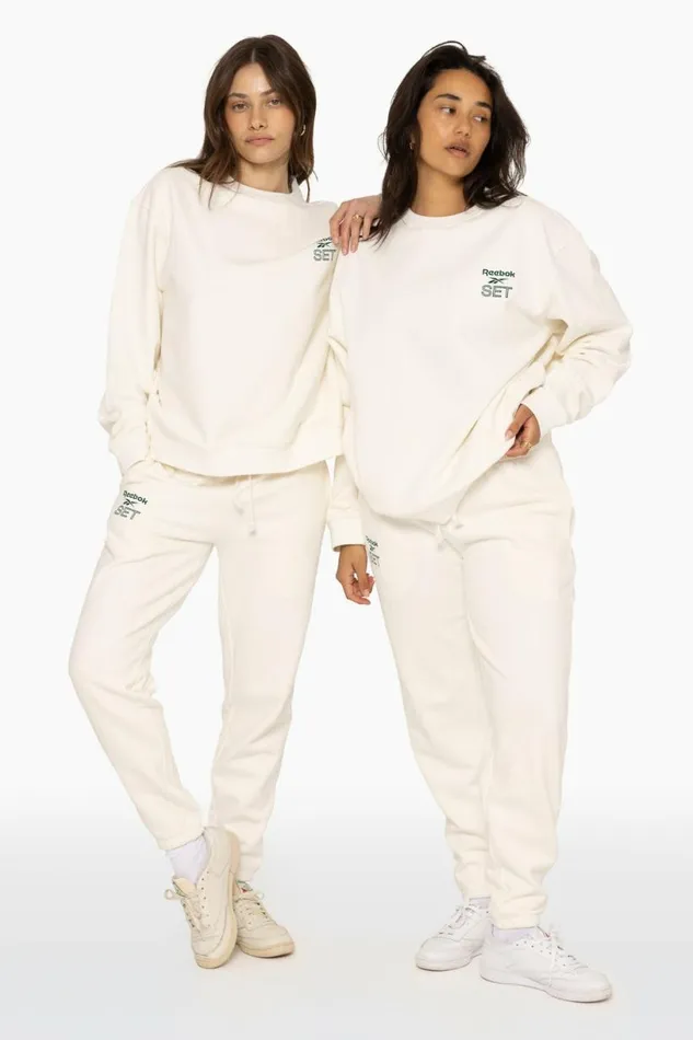 SET ACTIVE Sweats HEAVYWEIGHT SWEATS REEBOK X SET DRAWSTRING SWEATPANTS 8211 BLANC 8211 Women
