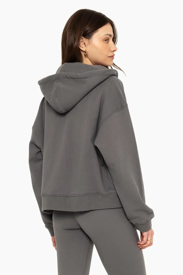 SET ACTIVE Sweats HEAVYWEIGHT SWEATS ZIP HOODIE 8211 GRAPHITE 8211 Women