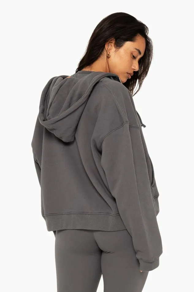 SET ACTIVE Sweats HEAVYWEIGHT SWEATS ZIP HOODIE 8211 GRAPHITE 8211 Women