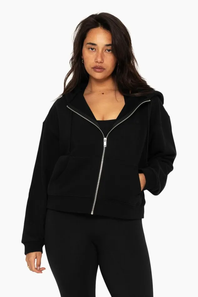 SET ACTIVE Sweats HEAVYWEIGHT SWEATS ZIP HOODIE 8211 ONYX 8211 Women
