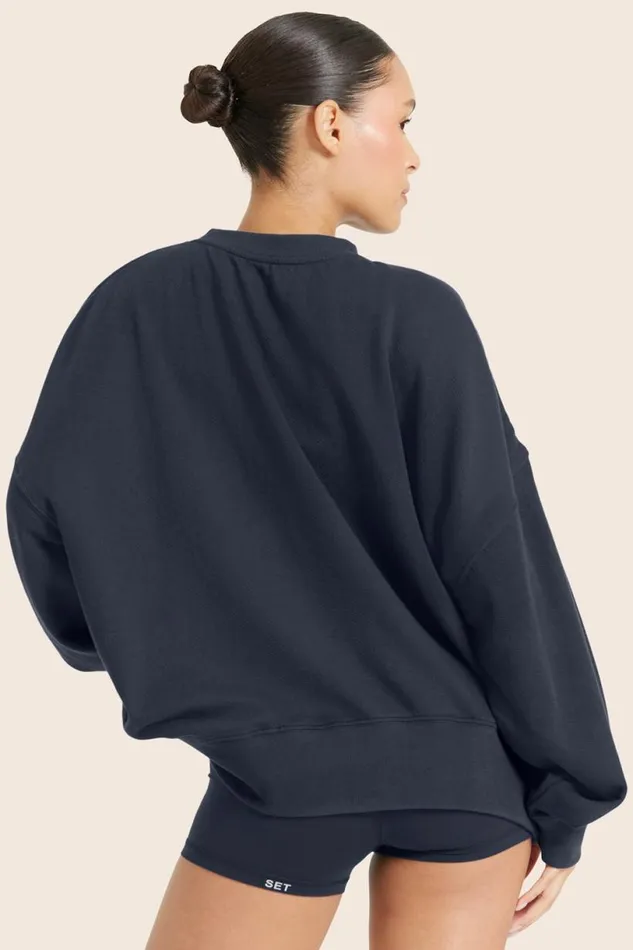 SET ACTIVE Sweats LIGHTWEIGHT SWEATS CLASSIC OLD SCHOOL CREWNECK 8211 SPADES 8211 Women