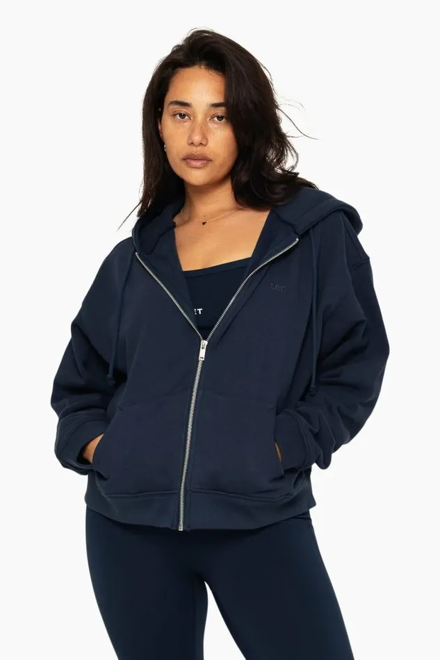 SET ACTIVE Tops HEAVYWEIGHT SWEATS ZIP HOODIE 8211 OXFORD 8211 Women