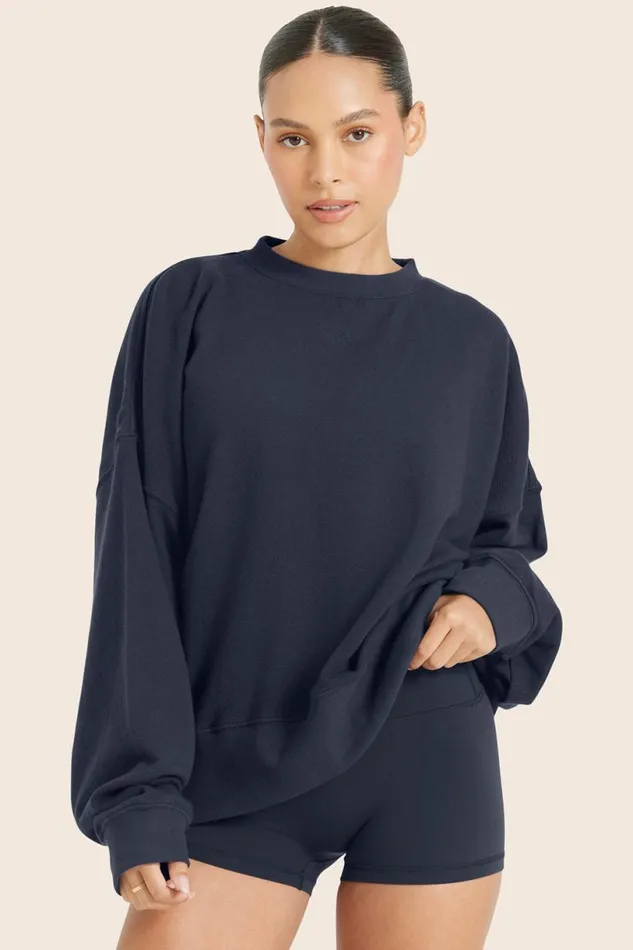 SET ACTIVE Tops LIGHTWEIGHT SWEATS CLASSIC OLD SCHOOL CREWNECK 8211 SPADES 8211 Women