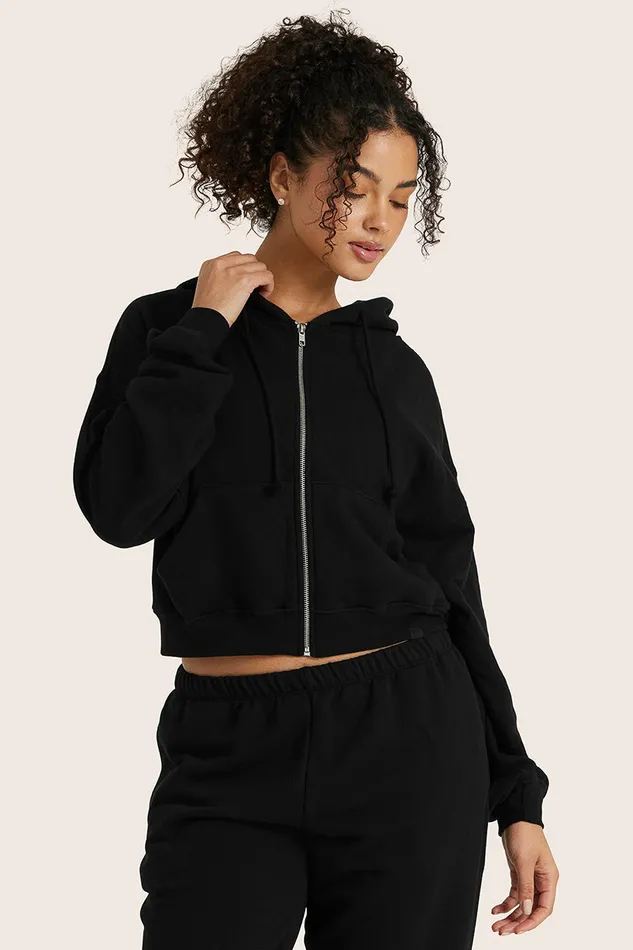 SET ACTIVE Tops LIGHTWEIGHT SWEATS CLASSIC ZIP HOODIE 8211 ONYX 8211 Women