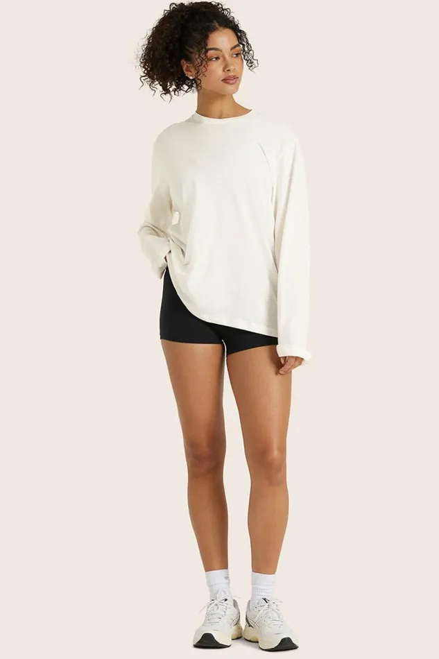 SET ACTIVE Tops Tanks Tees CLASSIC COTTON DAILY LONG SLEEVE 8211 BLANC 8211 Women