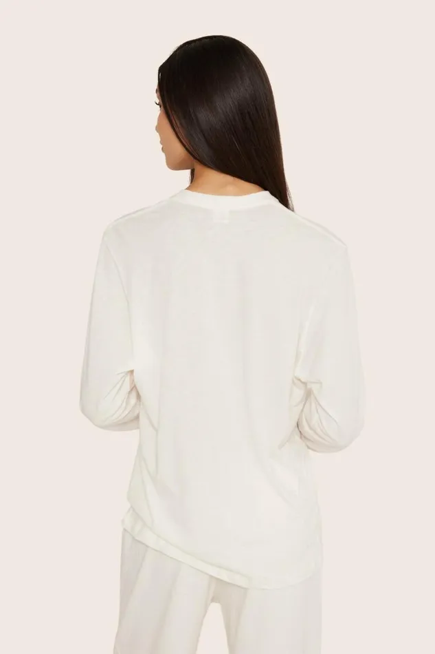 SET ACTIVE Tops Tanks Tees CLASSIC COTTON DAILY LONG SLEEVE 8211 BLANC 8211 Women