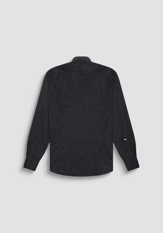 Shirts Men Antony Morato Napoli Slim Fit Printed Cotton Shirt Black