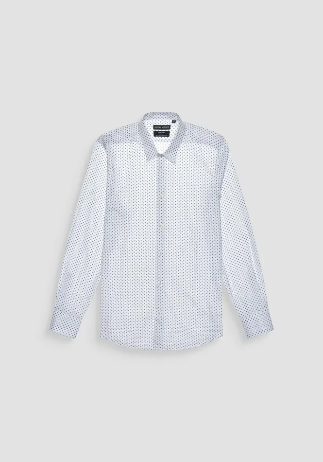 Shirts Men Antony Morato Napoli Slim Fit Printed Cotton Shirt White