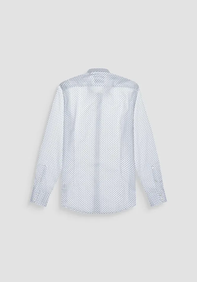 Shirts Men Antony Morato Napoli Slim Fit Printed Cotton Shirt White