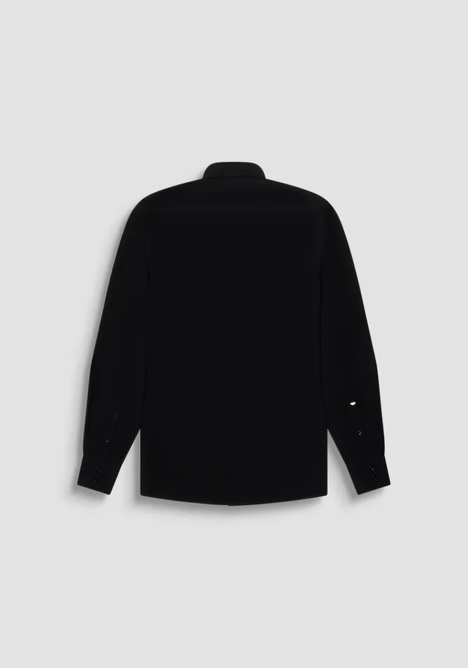 Shirts Men Antony Morato Regular Fit 034Napoli034 Shirt In Black SoftHand Viscose Blend Black