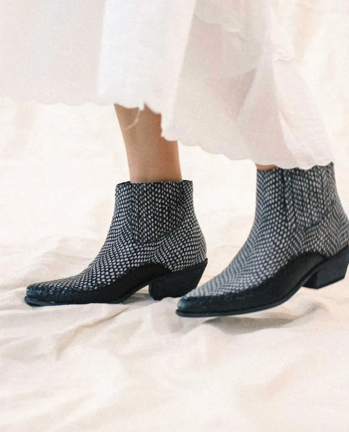 Shoes Women039s The Great The Cowboy Boot Blackwhite Polka Dot