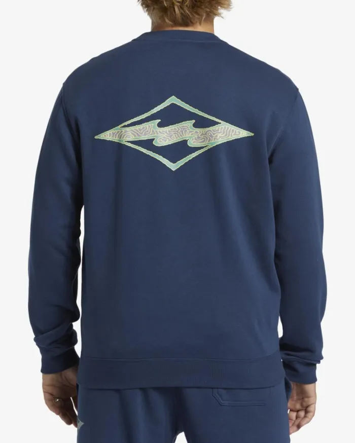 Shorebird Crew Sweatshirt Dark Blue Men Billabong Hoodies and Fleece