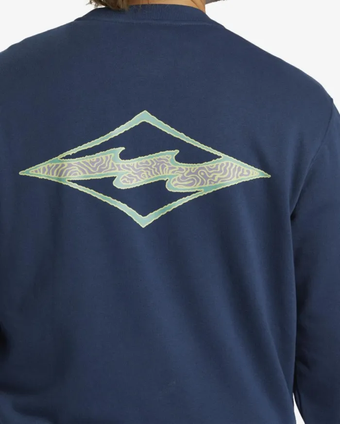 Shorebird Crew Sweatshirt Dark Blue Men Billabong Hoodies and Fleece