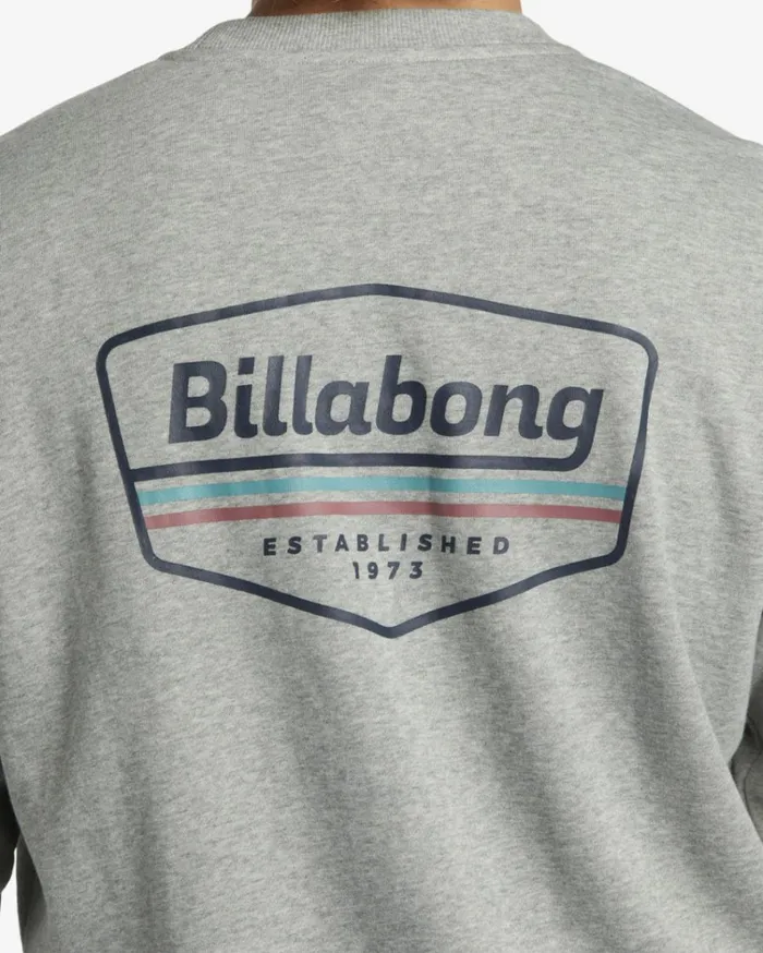Shorebird Crew Sweatshirt Grey Heather Men Billabong Hoodies and Fleece