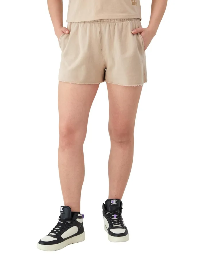 Shorts Vintage Wash C Logo 3034 Comfort Wash Champagne Frost Women Champion Shorts