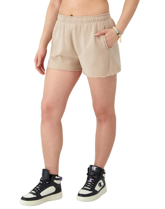 Shorts Vintage Wash C Logo 3034 Comfort Wash Champagne Frost Women Champion Shorts