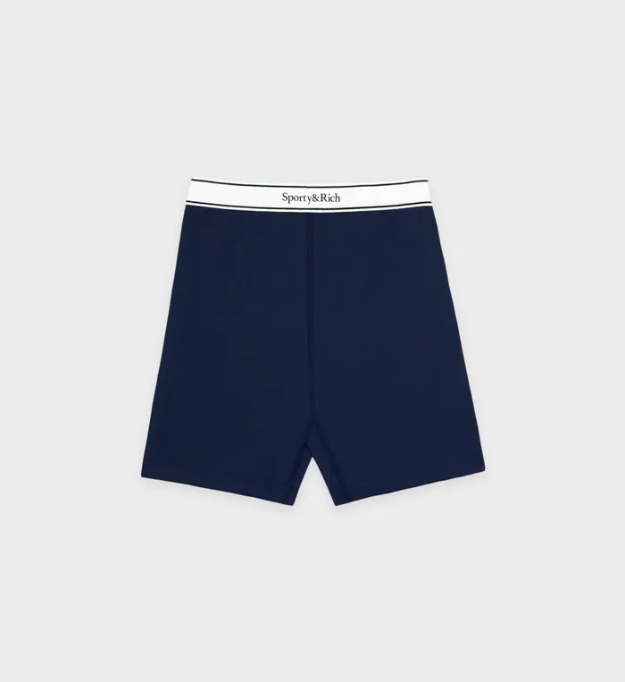 Shorts Women Sporty and Rich Serif Logo Biker Short 8211 Navy