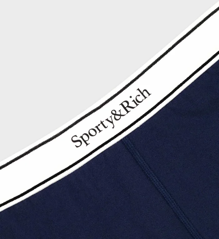 Shorts Women Sporty and Rich Serif Logo Biker Short 8211 Navy