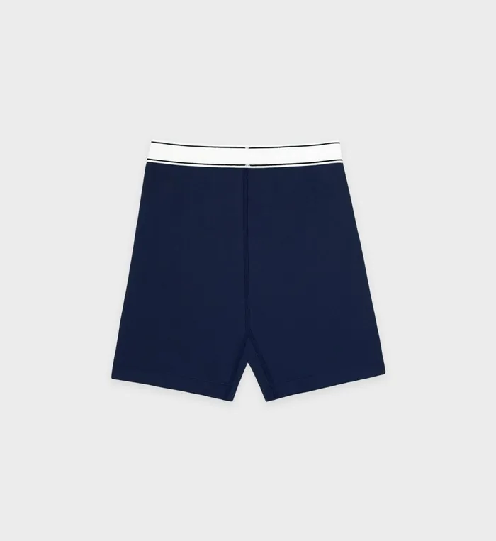 Shorts Women Sporty and Rich Serif Logo Biker Short 8211 Navy