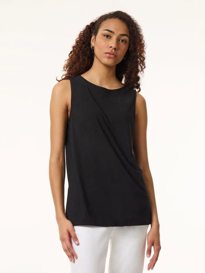 Side Slit Sleeveless Tunic Moss Crepe Women Jones New York Sale