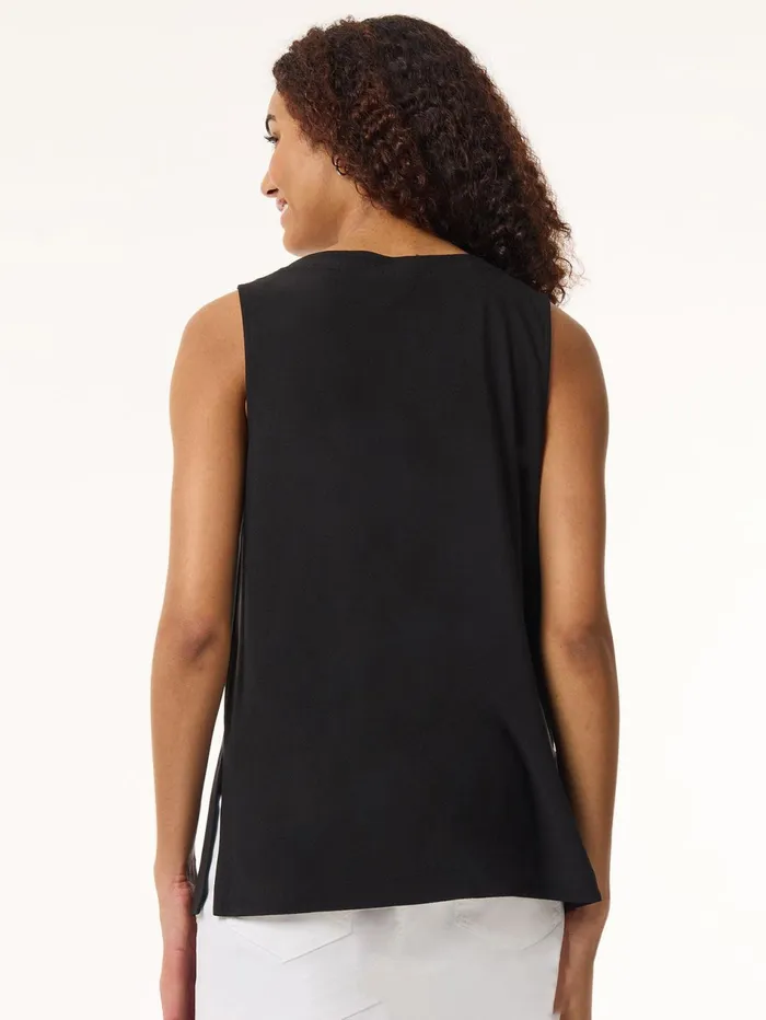 Side Slit Sleeveless Tunic Moss Crepe Women Jones New York Sale Side Slit Sleeveless Tunic Moss Crepe Women Jones New York Sale