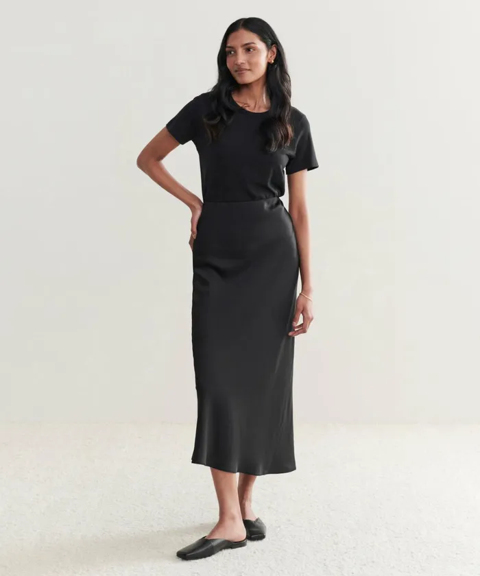 Skirts Women Jenni Kayne Sawyer Slip Skirt Black