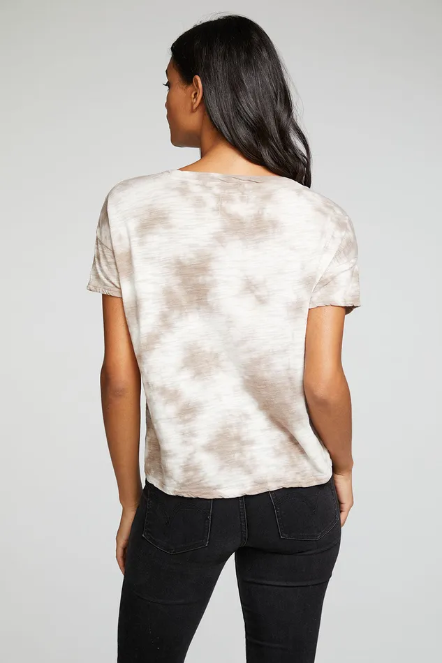 Slub Jersey Boxy Short Sleeve Drop Shoulder Pocket Tee Tops Chaser Brand Womens