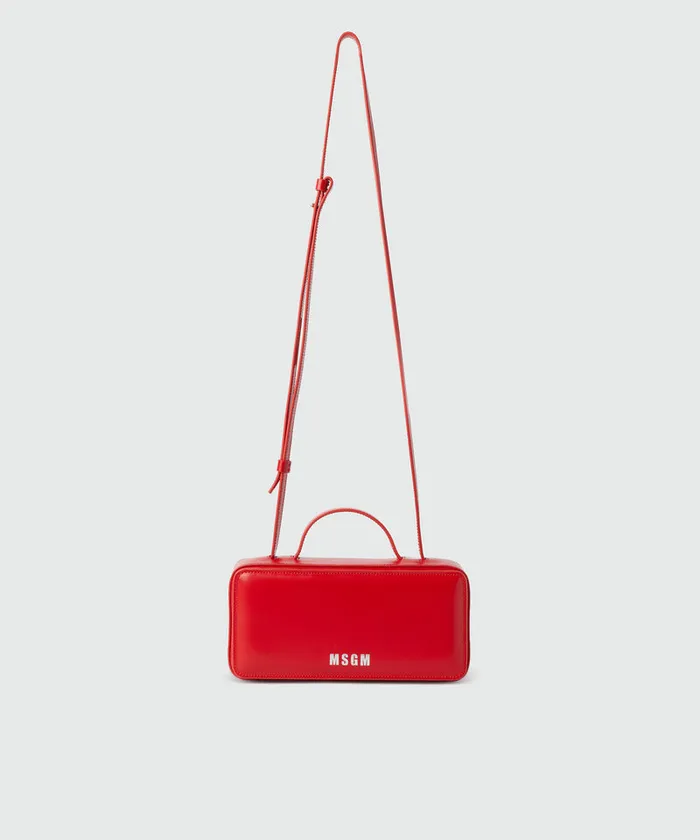 Small Red Shiny Leather Clap Bag Women MSGM Shoulder And Crossbody Bags