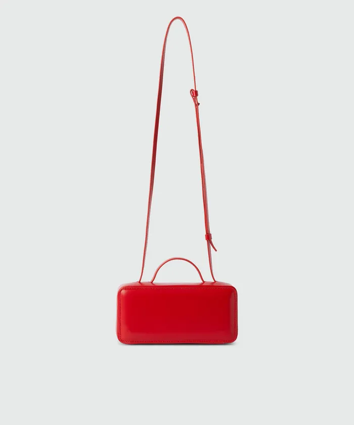 Small Red Shiny Leather Clap Bag Women MSGM Shoulder And Crossbody Bags