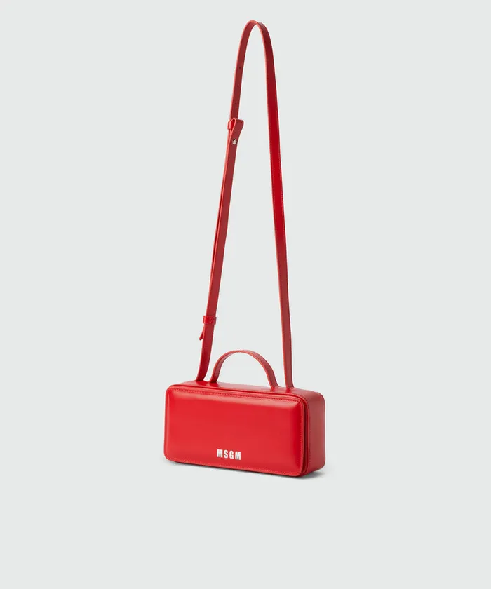 Small Red Shiny Leather Clap Bag Women MSGM Shoulder And Crossbody Bags