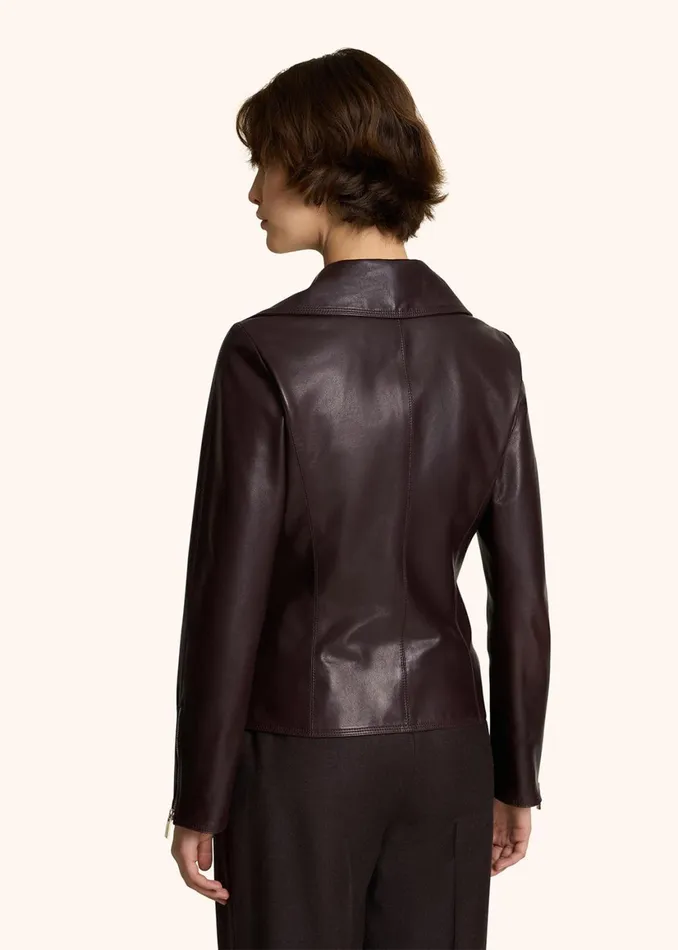 SMOOTH LEATHER BIKER JACKET Women Kiton Outerwear SMOOTH LEATHER BIKER JACKET Women Kiton Outerwear