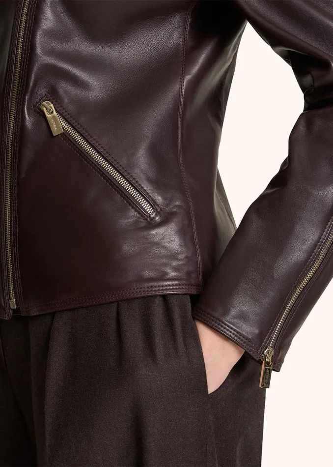 SMOOTH LEATHER BIKER JACKET Women Kiton Outerwear SMOOTH LEATHER BIKER JACKET Women Kiton Outerwear