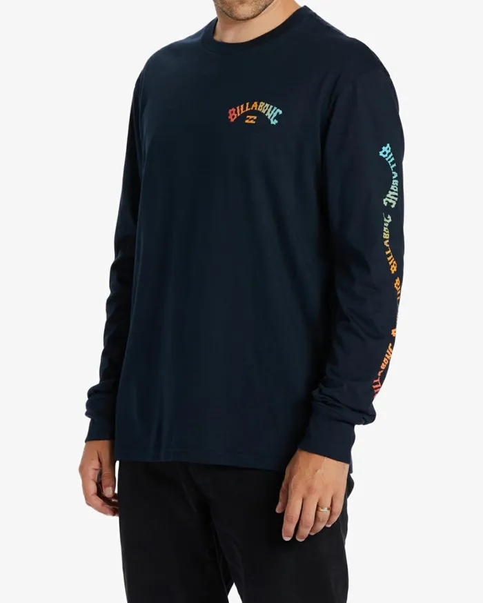 Snaking Arches Long Sleeve TShirt Navy Men Billabong TShirts