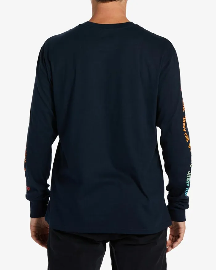 Snaking Arches Long Sleeve TShirt Navy Men Billabong TShirts