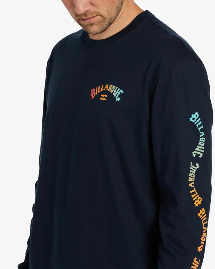 Snaking Arches Long Sleeve TShirt Navy Men Billabong TShirts