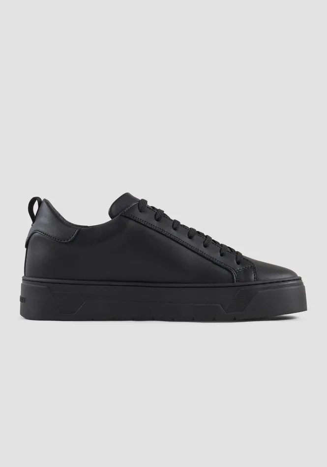 Sneakers Men Antony Morato Flare Leather Sneakers With Logo Black