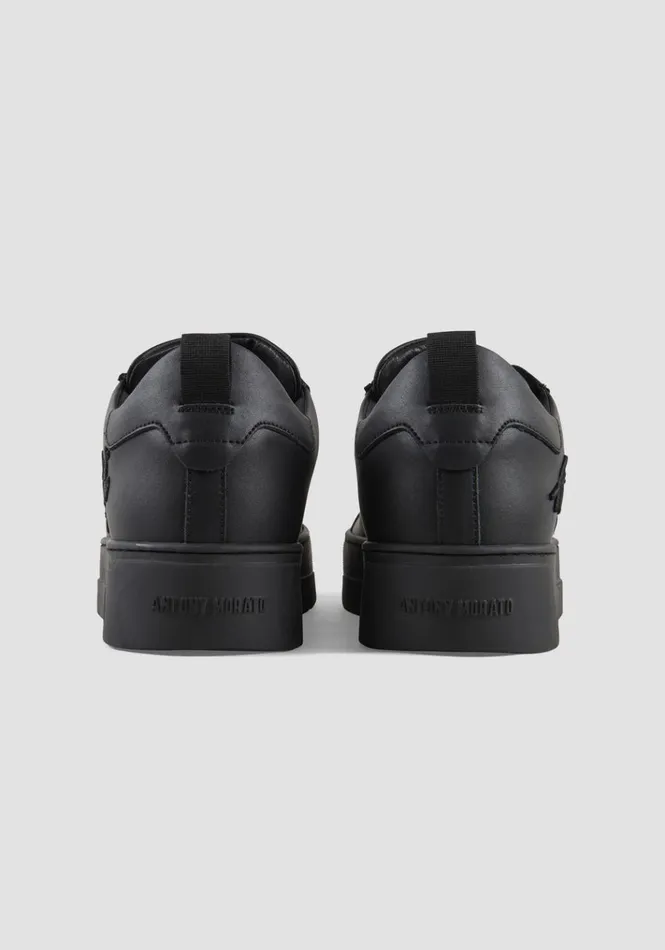 Sneakers Men Antony Morato Flare Leather Sneakers With Logo Black