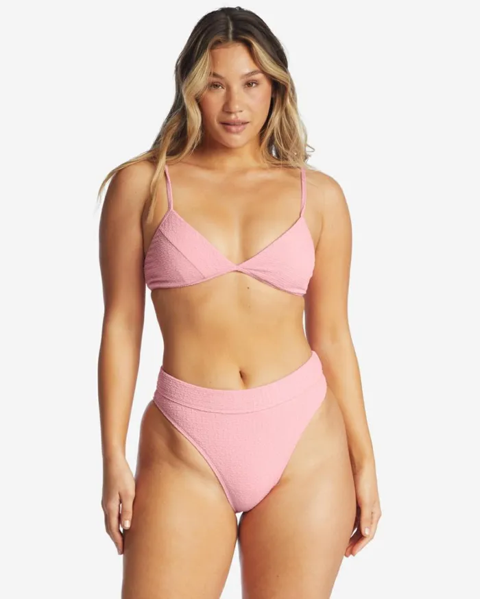 So Dazed Charlie Fixed Triangle Bikini Top Pink Sunset Women Billabong Bikini Tops