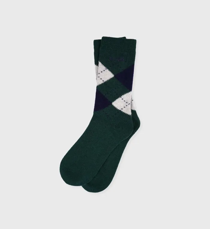 Socks Women Sporty and Rich Serif Logo Argyle Socks 8211 ForestNavy