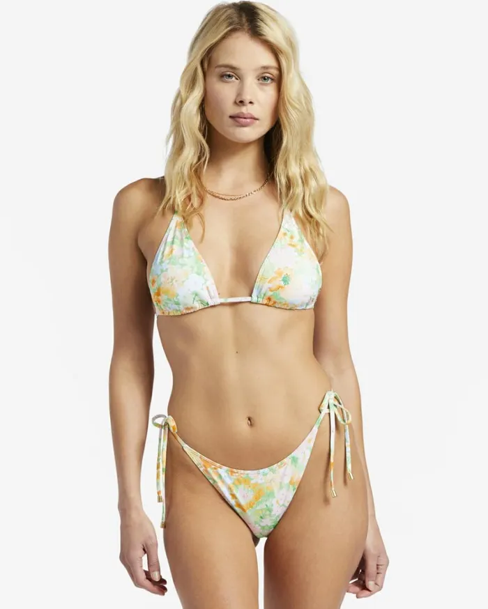 Soft Rave Triangle Bikini Top Green Women Billabong Bikinis
