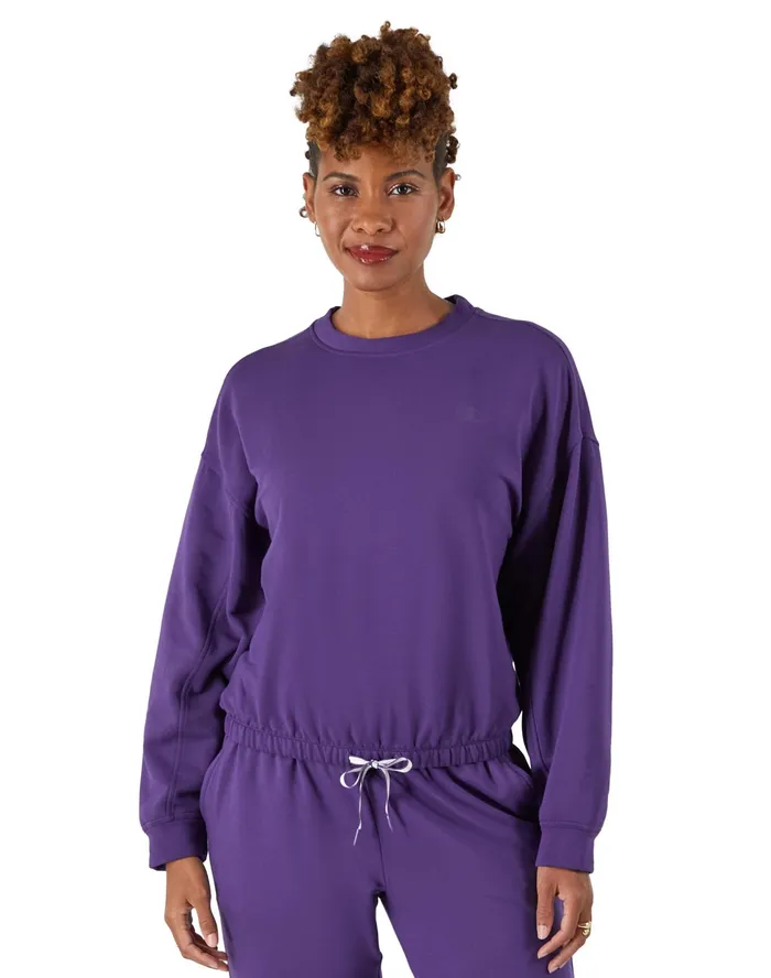 Soft Touch Drawstring Crewneck Sweatshirt C Logo Pop Art Purple Women Champion Hoodies and Sweatshirts Soft Touch Drawstring Crewneck Sweatshirt C Logo Pop Art Purple Women Champion Hoodies and Sweatshirts