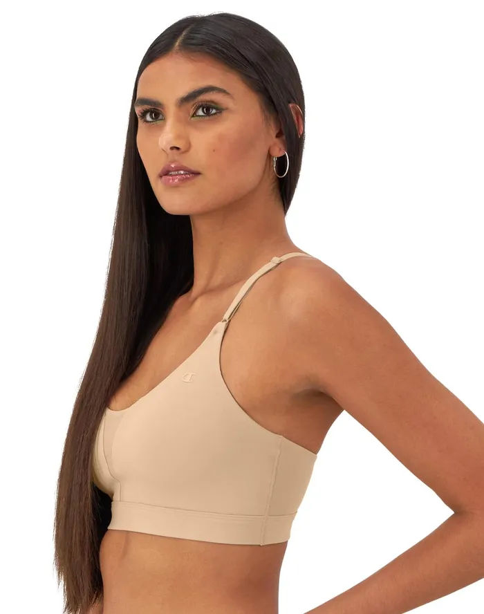 Soft Touch Sports Bra C Logo Champagne Frost Women Champion Sports Bras and Bralettes