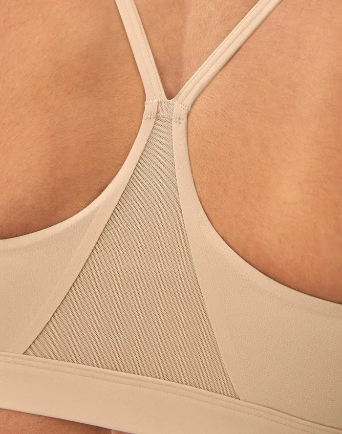 Soft Touch Sports Bra C Logo Champagne Frost Women Champion Sports Bras and Bralettes